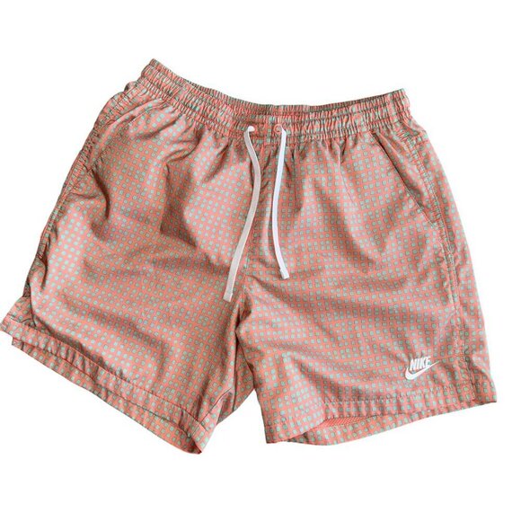 Nike NSW Mens Flow 6 In GRID Shorts Crimson Bliss Salmon Medium DA0051-693 2017 - Picture 1 of 7